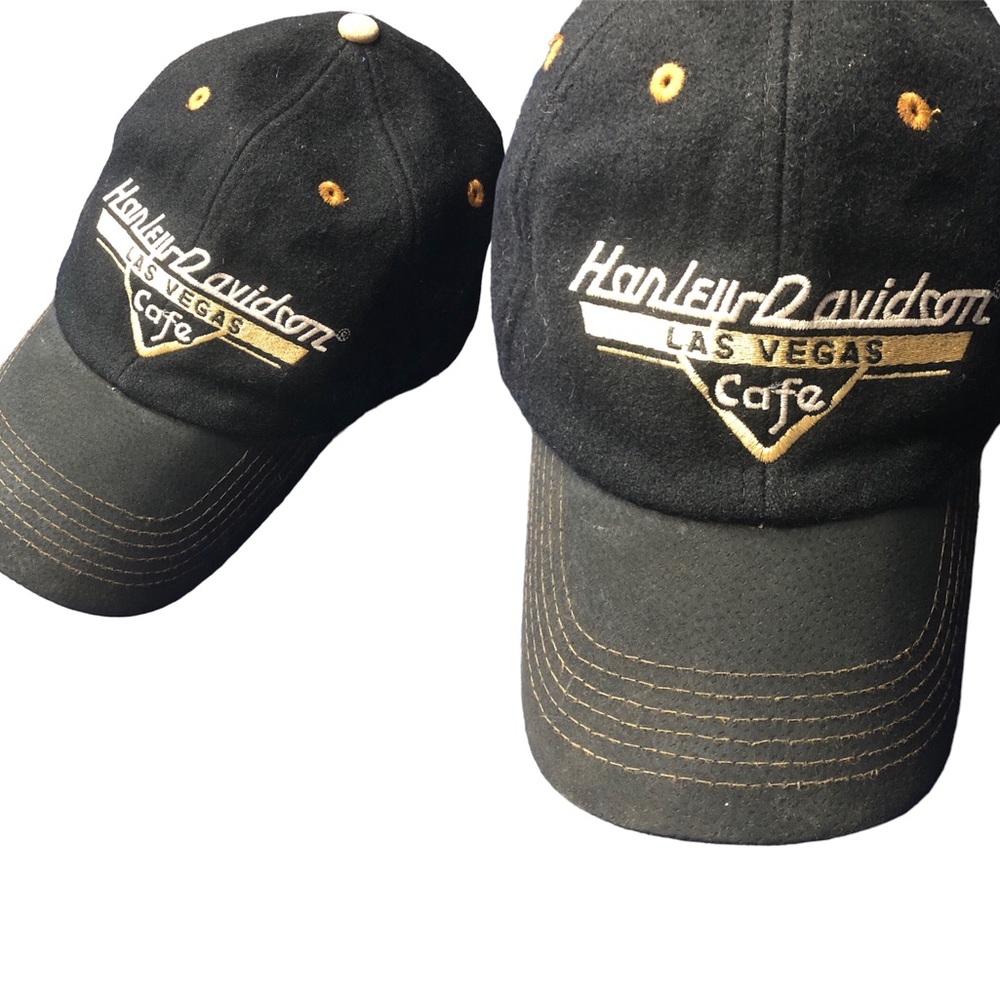 Harley Davidson Cafe‎ Las Vegas black cotton wool snap back vintage cap adult